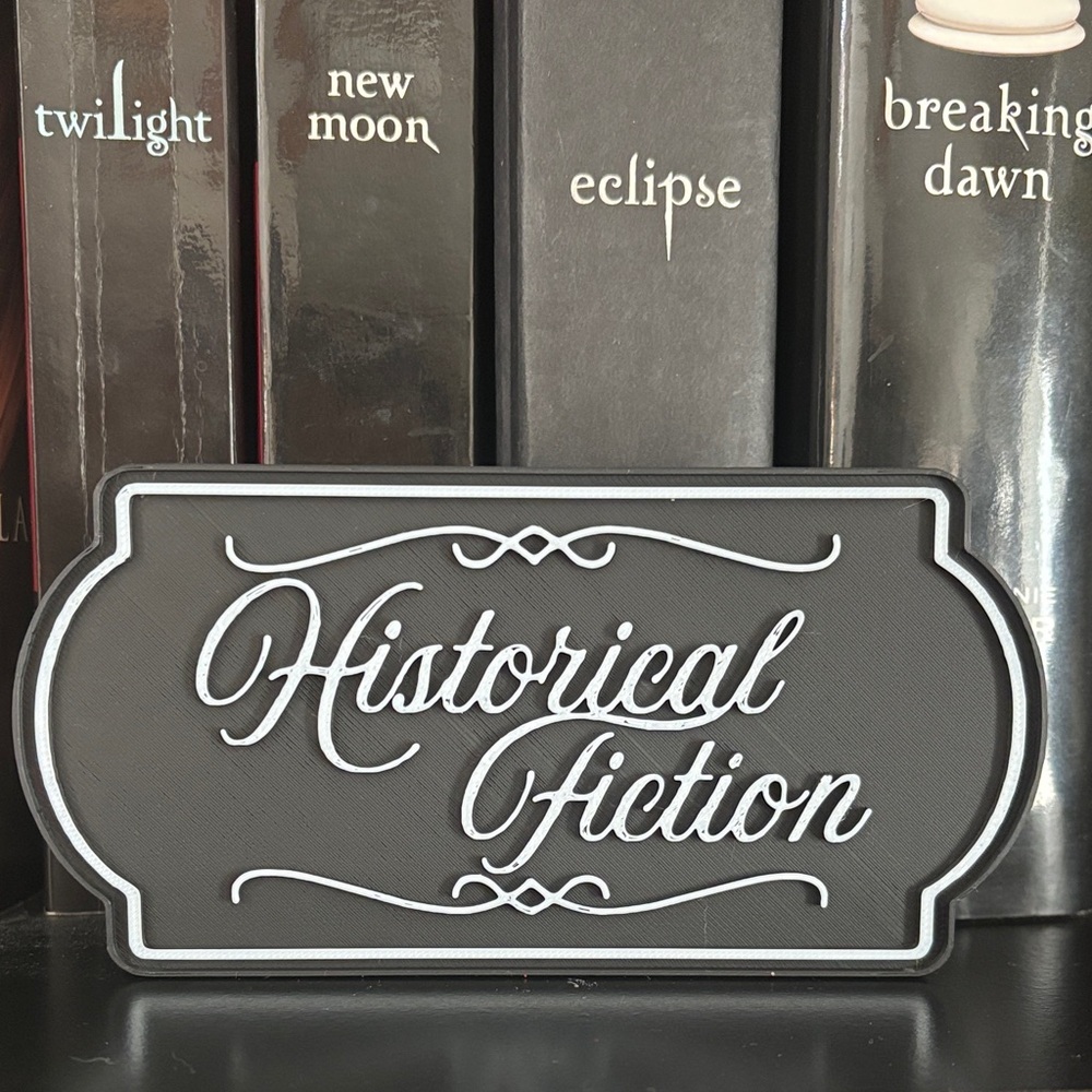 Historical Fiction Bookshelf Sign